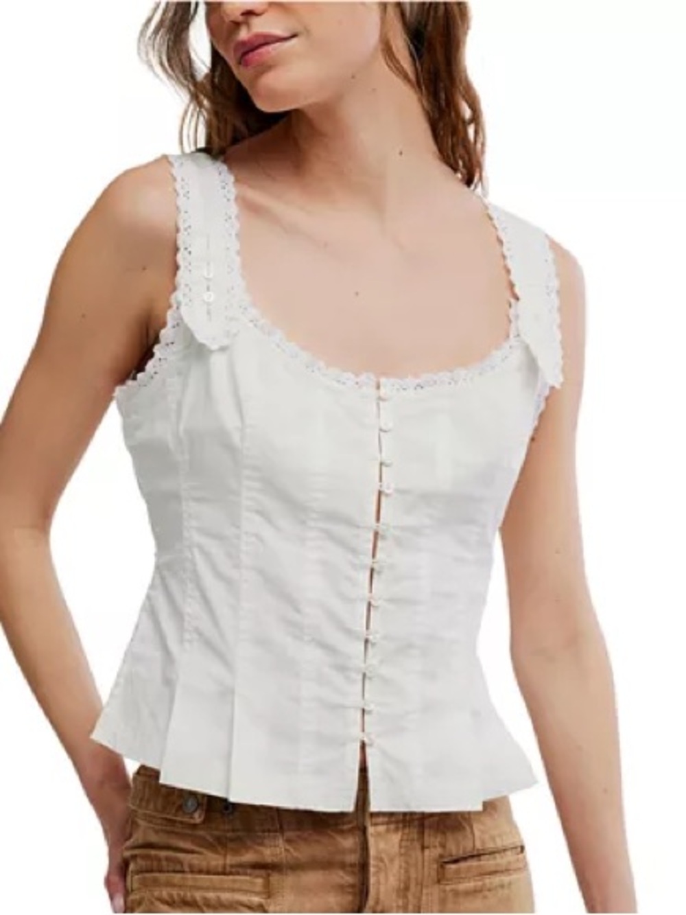 Free People Bridgette Corset Top Clean Ivory XS